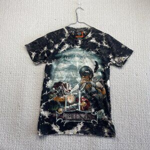 VTG Rock Eagle T-Shirt Tie Dye Biker Nature Eagle AOP Single Stitched Men Sz S